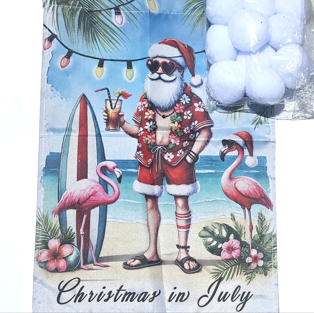 Christmas In July Summer Warm Weather decorations Beach Santa Tropical Snowballs